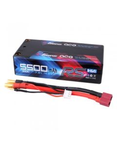 Gens ace 5500mAh 7.6V 100C 2S2P HardCase HV Shorty Lipo Battery Pack 59# Racing Series with 5.0mm bullet to Deans plug
