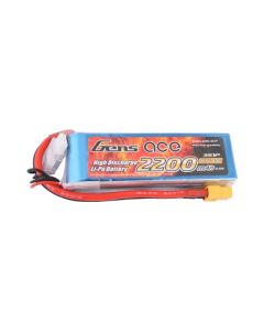 Gens ace 2200mAh 11.1V 45C 3S1P Lipo Battery Pack with XT60 Plug