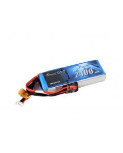 Gens Ace 2400mAh 7.4V 2S1P Lipo Receiver Pack with JST and servo plug