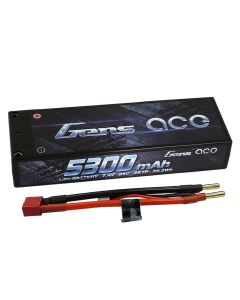 Gens ace 5300mAh 7.4V 65C 2S1P HardCase Lipo Battery with deans connector