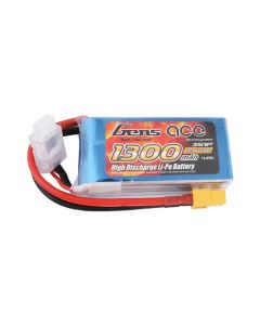 Gens ace 11.1V 25C 3S 1300mAh Lipo Battery Pack with JST Connector