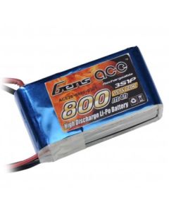 GENS ACE - 800 mAh 3S 11.1V 20C Lipo Pack with JST Connector