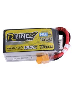 Tattu R-Line 1550mAh 100C 4S1P 15.2V High Voltage Lipo Battery with XT60 Plug-Version 2.0