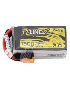 Tattu R-Line Version 3.0 1300mAh 22.2V 120C 6S1P Lipo Battery Pack with XT60 Plug