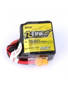 Tattu RLine 1550mAh  4S1P 14.8V 95C Square Lipo Battery Pack With XT60 Connector