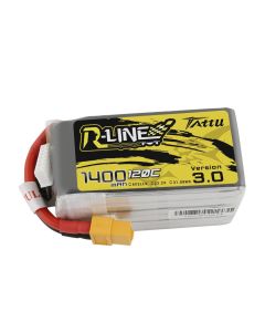 Tattu R-Line Version 3.0 1400mAh 22.2V 120C 6S1P Lipo Battery Pack with XT60 Plug