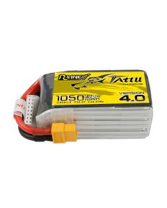 Tattu R-Line Version 4.0 1050mAh 22.2V 130C 6S1P Lipo Battery Pack With XT60 Plug