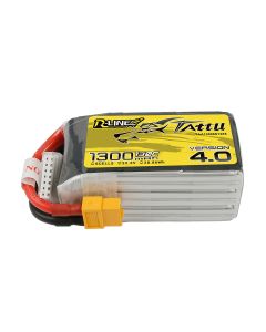 Tattu R-Line Version 4.0 1300mAh 22.2V 130C 6S1P Lipo Battery Pack With XT60 Plug
