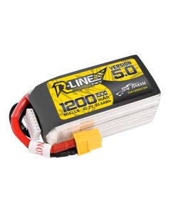 Tattu R-Line Version 5.0 1200mAh 22.2V 150C 6S1P Lipo Battery Pack With XT60 Plug