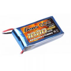 Gens ace 1000mAh 7.4V 25C 2S1P Lipo Battery Pack with Deans Connector
