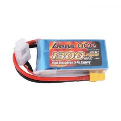 Gens ace 11.1V 25C 3S 1300mAh Lipo Battery Pack with JST Connector